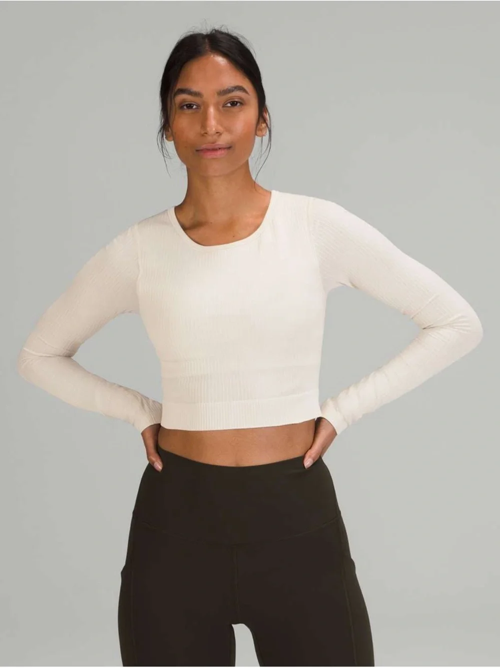 Lululemon Ebb to Street Long Sleeve Top White Opal 8